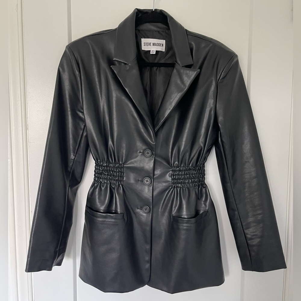 Steve Madden Frida Vegan Leather Blazer